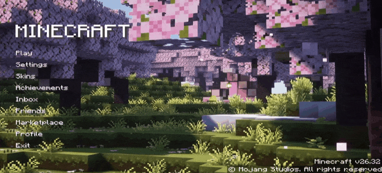 Animated Menu: Cherry Blossom Grove Minecraft Spring — screenshot 1