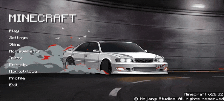 Animated Menu: White Toyota Drifting — screenshot 1