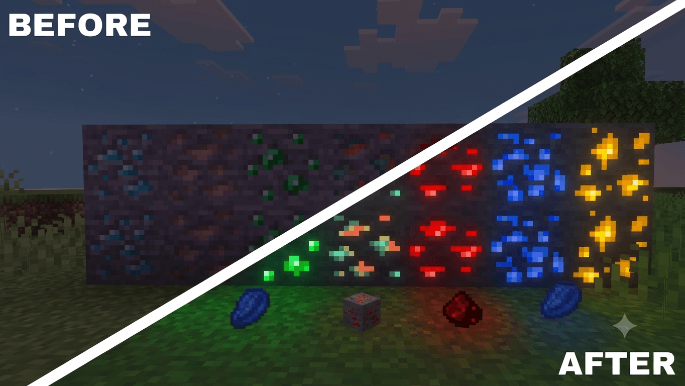 Glowing Ores MCBE — screenshot 1
