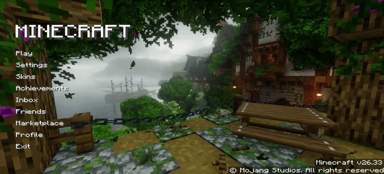 Animated Menu —  Cozy Minecraft Harbor View — screenshot 1