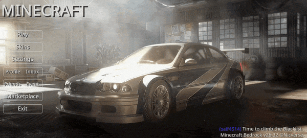Animated BMW M3 GTR (NFS) UI — screenshot 1
