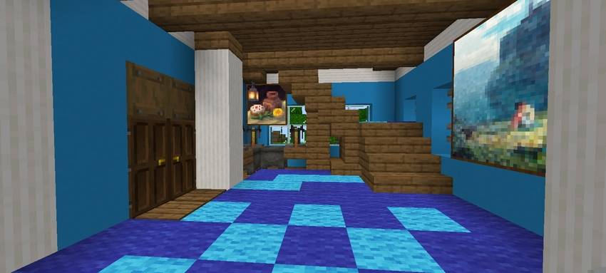 Blue Modern Survival House | Hardcore Survival Starter Base | Achievements Enabled [Bedrock/PE] — screenshot 3