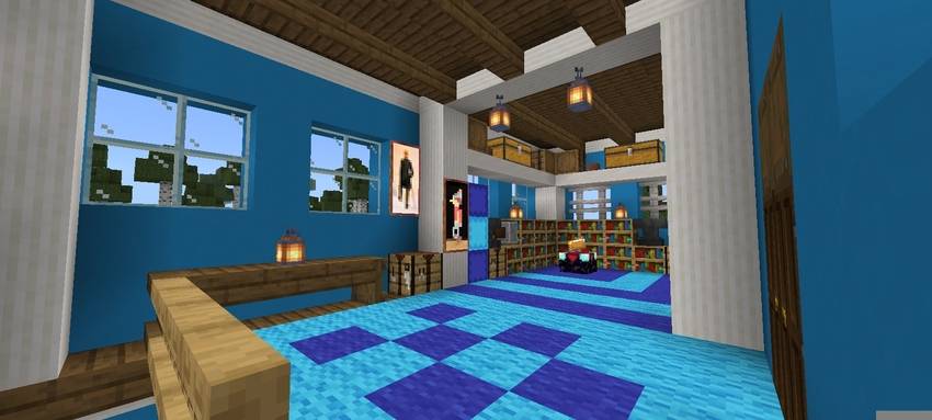 Blue Modern Survival House | Hardcore Survival Starter Base | Achievements Enabled [Bedrock/PE] — screenshot 4