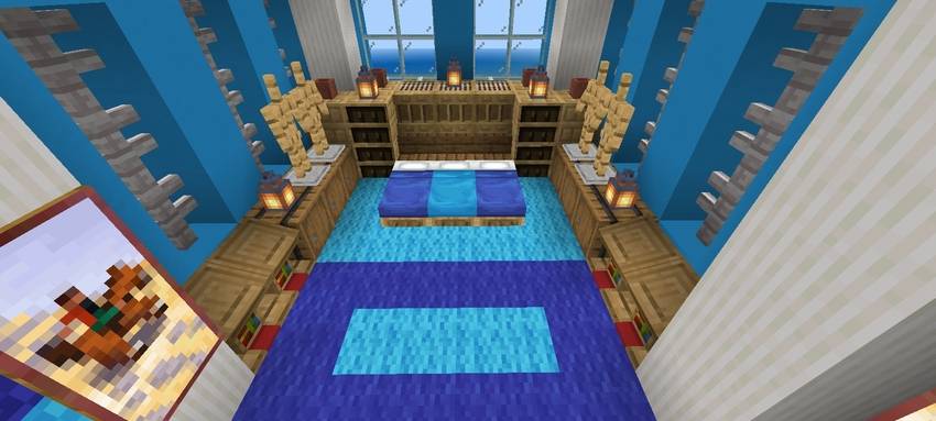 Blue Modern Survival House | Hardcore Survival Starter Base | Achievements Enabled [Bedrock/PE] — screenshot 5