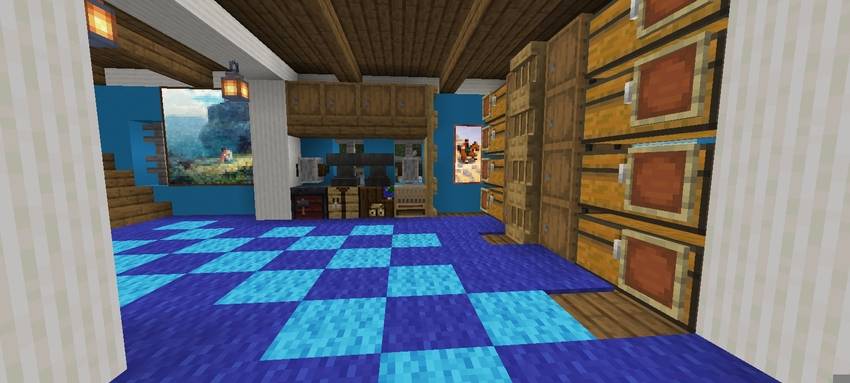 Blue Modern Survival House | Hardcore Survival Starter Base | Achievements Enabled [Bedrock/PE] — screenshot 6
