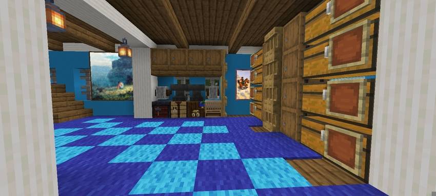 Blue Modern Survival House | Hardcore Survival Starter Base | Achievements Enabled [Bedrock/PE] — screenshot 7