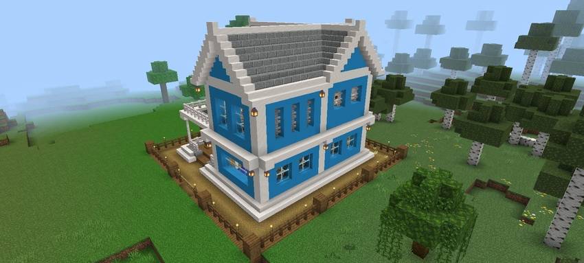 Blue Modern Survival House | Hardcore Survival Starter Base | Achievements Enabled [Bedrock/PE] — screenshot 8
