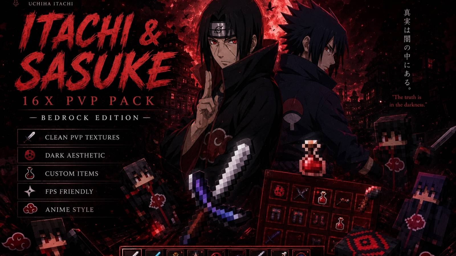 🔴 Itachi Uchiha 16x PvP Pack — screenshot 1