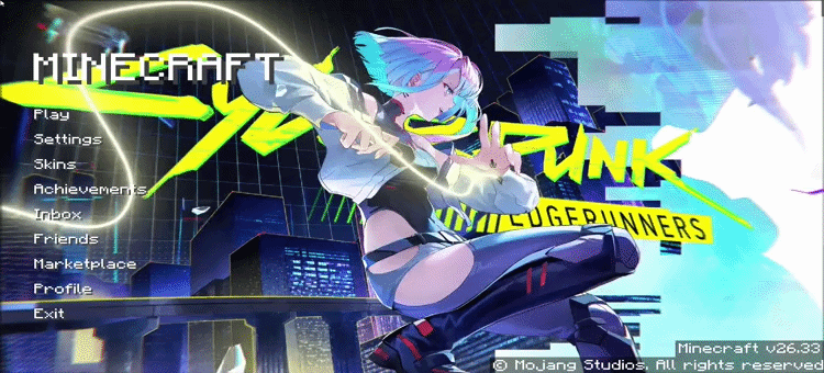 Animated Menu: Lucyna Wuthering Waves X Cyberpunk Edgerunners — screenshot 1