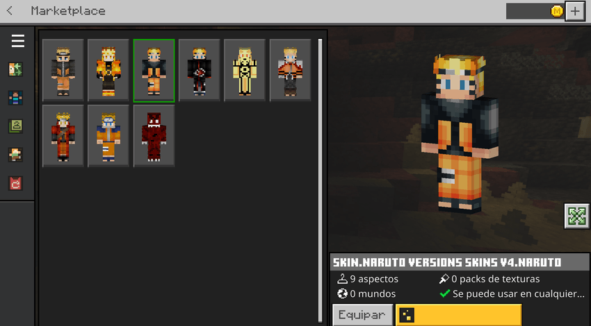 Naruto Versions Skin — screenshot 3