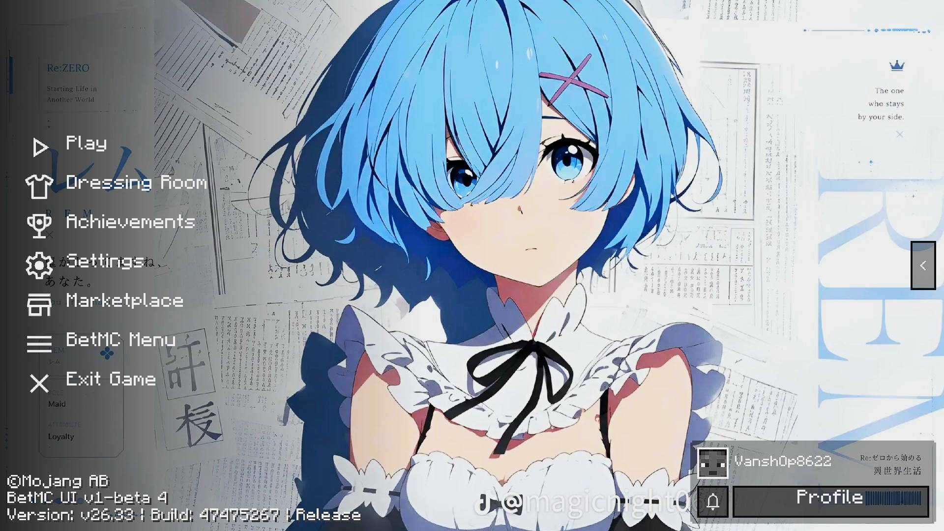 Animated Menu: Rem UI [Re: Zero] | Anime Girl UI — screenshot 3