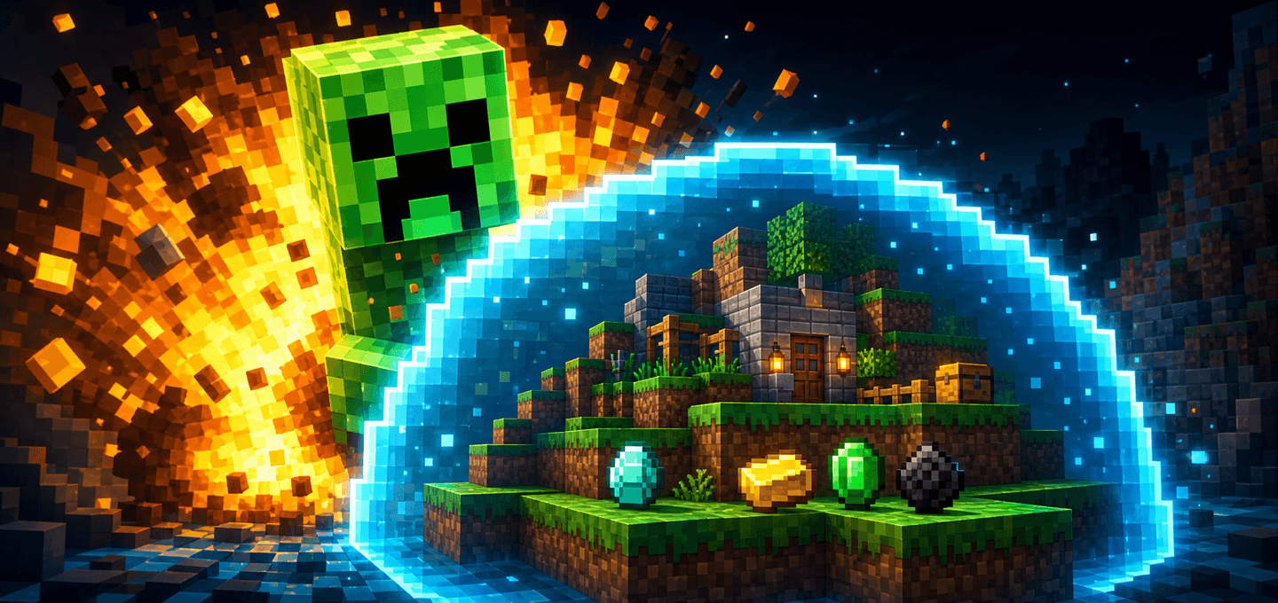 Safe Creeper Explosions | No Block Damage — screenshot 1