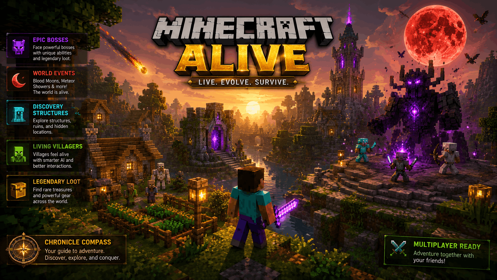 Make The Game Living – Living Villages, World Events & Bosses — screenshot 1