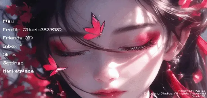 Animated Menu - Fantasy Girl crimson Butterfly — screenshot 1