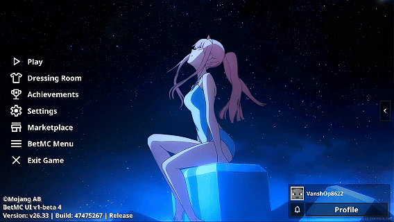 Animated Menu: Zero Two UI | Anime Girl UI — screenshot 2
