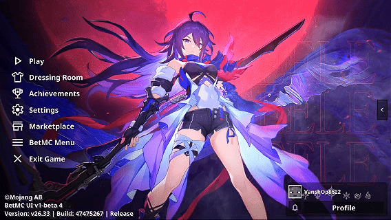 Animated Menu: HSR Seele UI | Anime Girl UI — screenshot 1