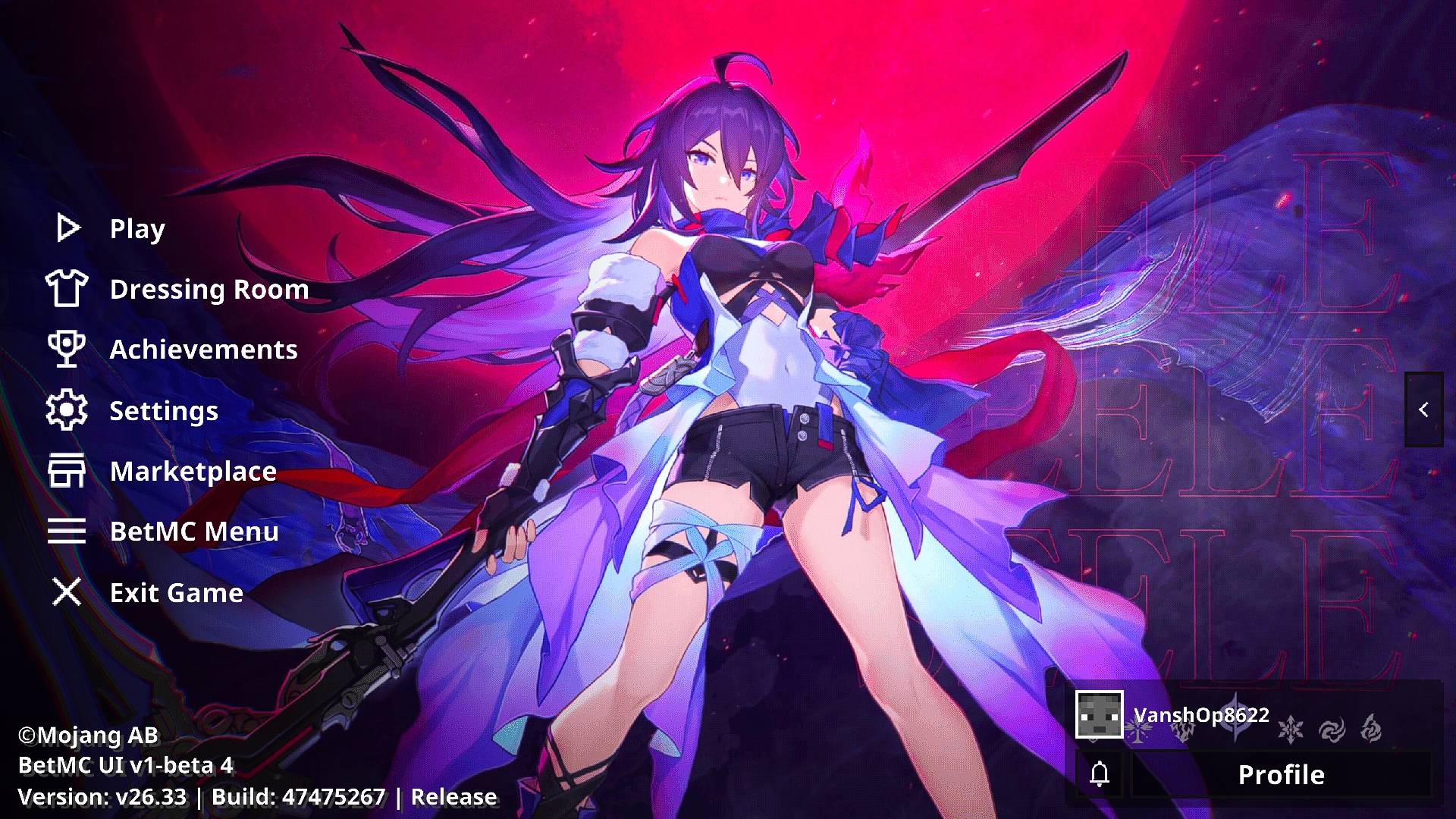 Animated Menu: HSR Seele UI | Anime Girl UI — screenshot 3