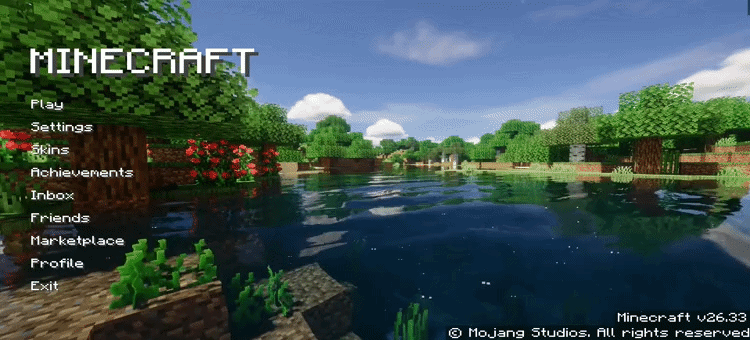 Animated Menu: Minecraft Shaders Crystal Lake — screenshot 1