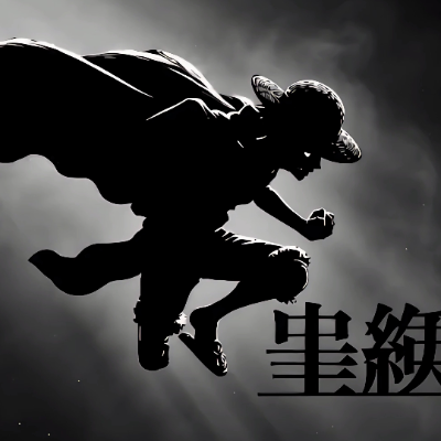 Animated Menu: Luffy Silhouette Monochrome One Piece