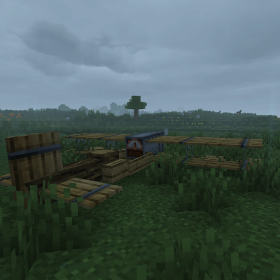 Animated Menu — Minecraft Abandoned Airplane Rain