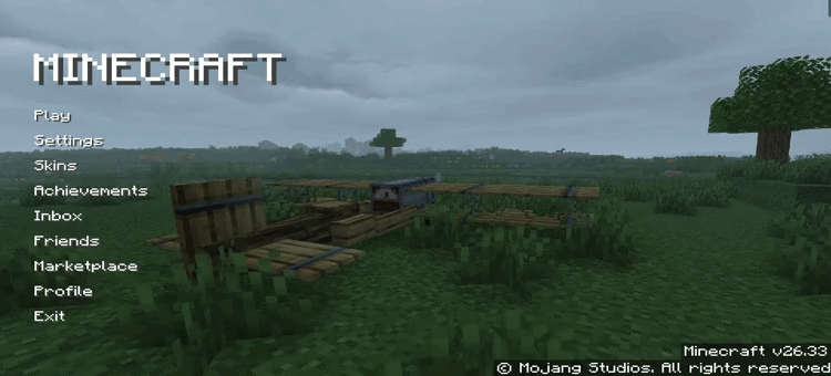 Animated Menu — Minecraft Abandoned Airplane Rain — screenshot 1