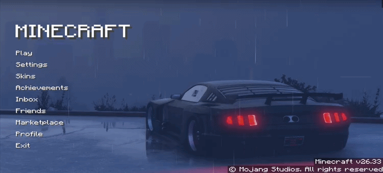 Animated Menu: Black Car In The Rain — screenshot 1