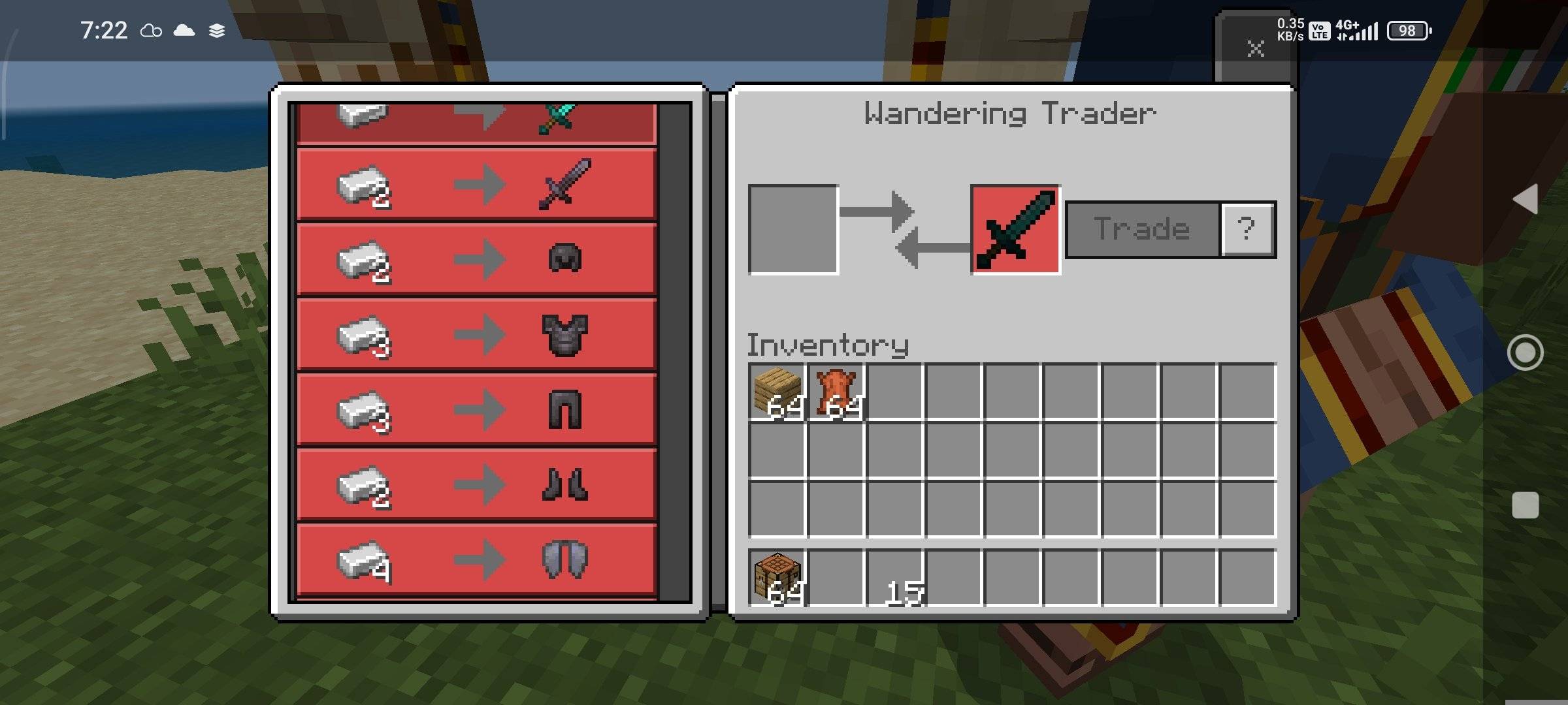 Minecraft but wandering traders are OP — screenshot 1