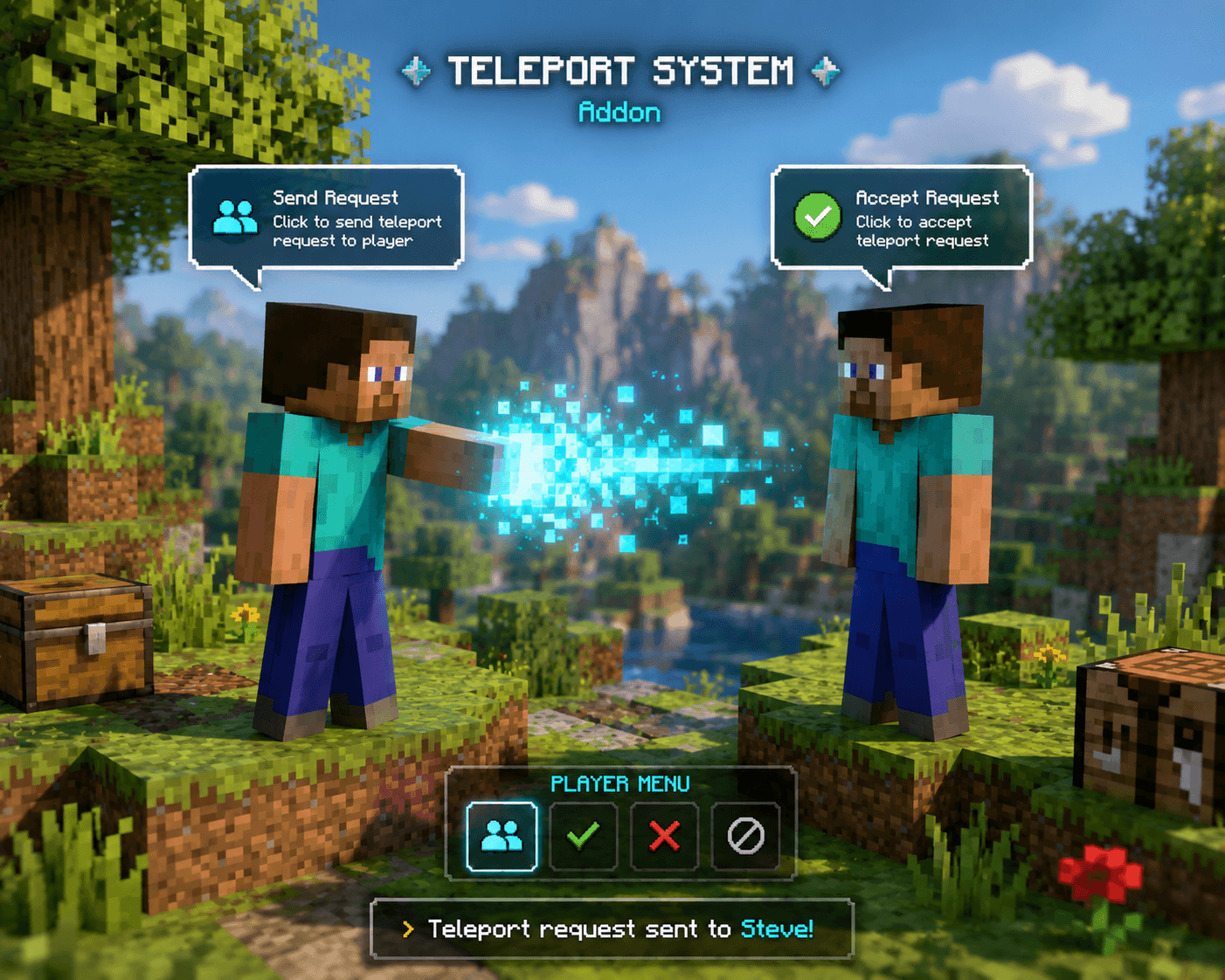 Player to player teleport Request — screenshot 1