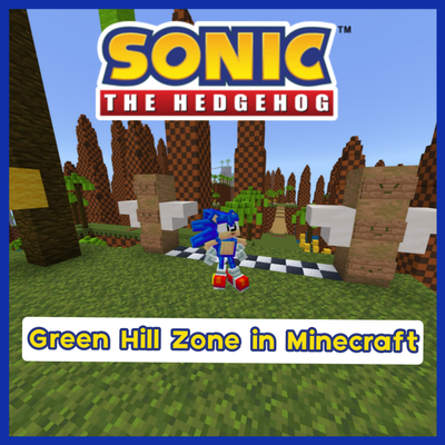 Sonic's Green Hill Zone in Minecraft.