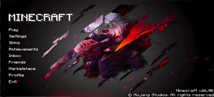 Animated Menu: Tokyo Ghoul Kaneki Mask Red Aura — screenshot 1