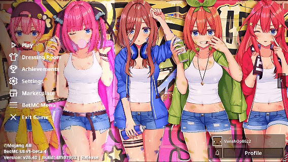 Animated Menu: The Quintessential Quintuplets UI 2 | Anime Girl UI — screenshot 1
