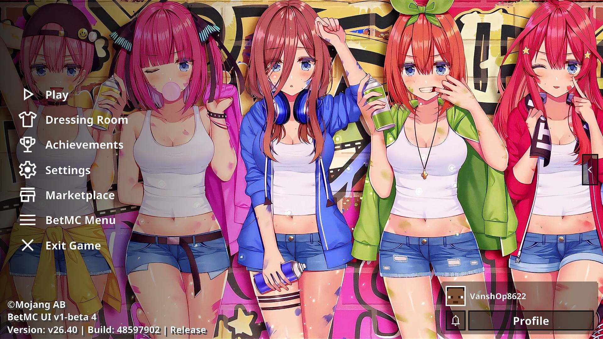Animated Menu: The Quintessential Quintuplets UI 2 | Anime Girl UI — screenshot 3