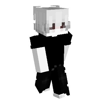 White Hair Black Outfit Skin — screenshot 2