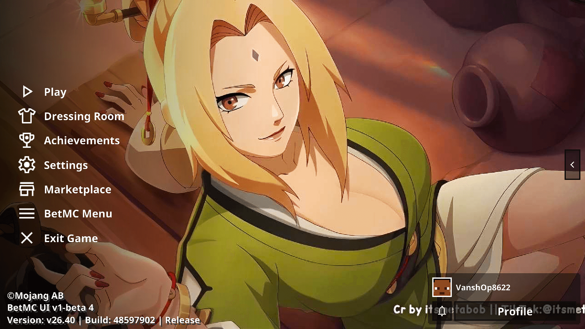 Animated Menu: Tsunade UI | Anime Girl UI — screenshot 3