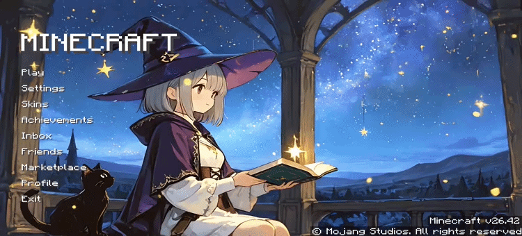 Animated Menu: Little Witch And Black Cat — screenshot 1