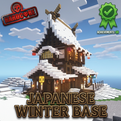 Survival Snowy Japanese House | Hardcore (Achievements On)