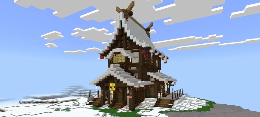 Survival Snowy Japanese House | Hardcore (Achievements On) — screenshot 2