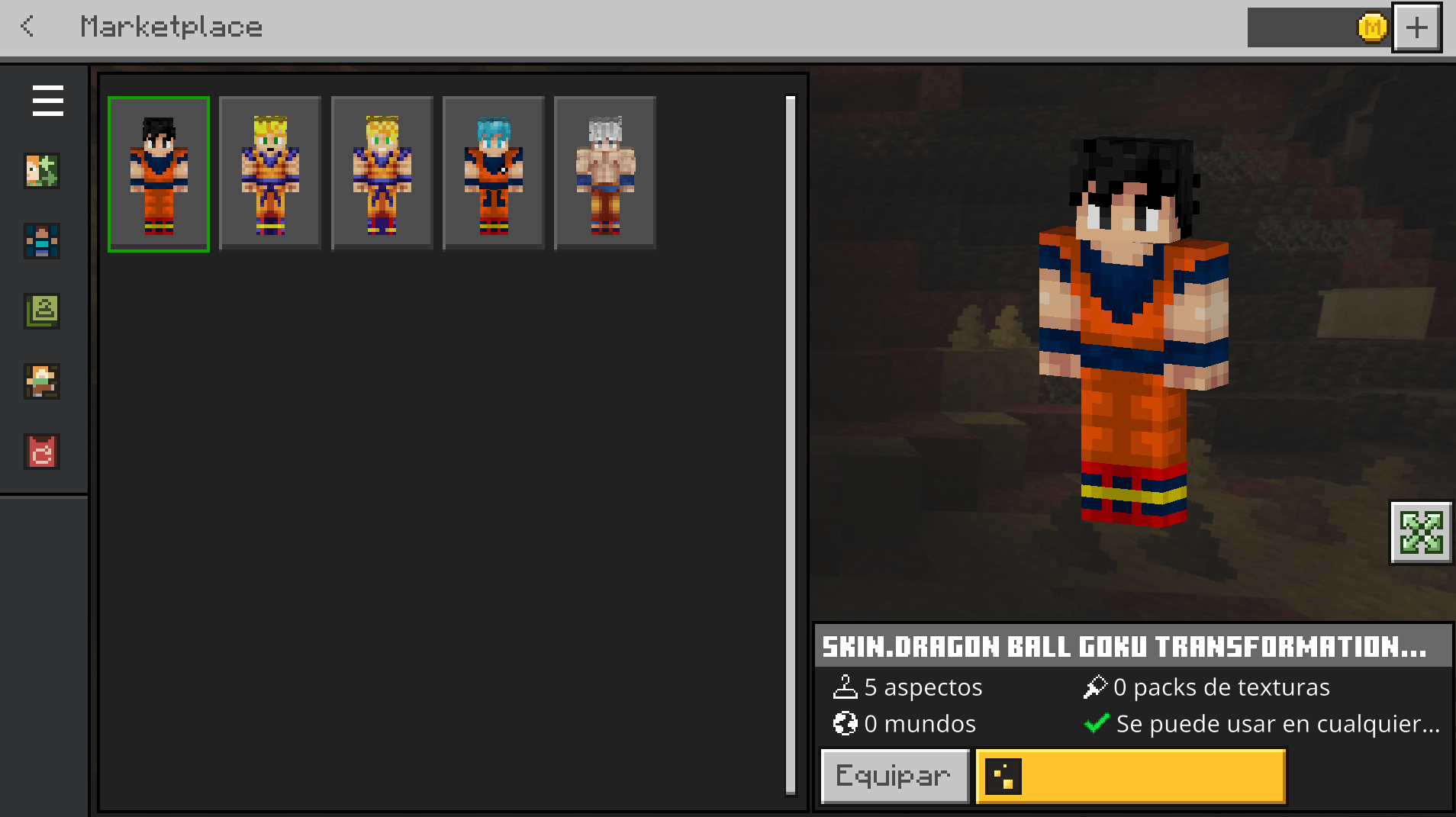 Dragon Ball Goku Transformations Skins — screenshot 2