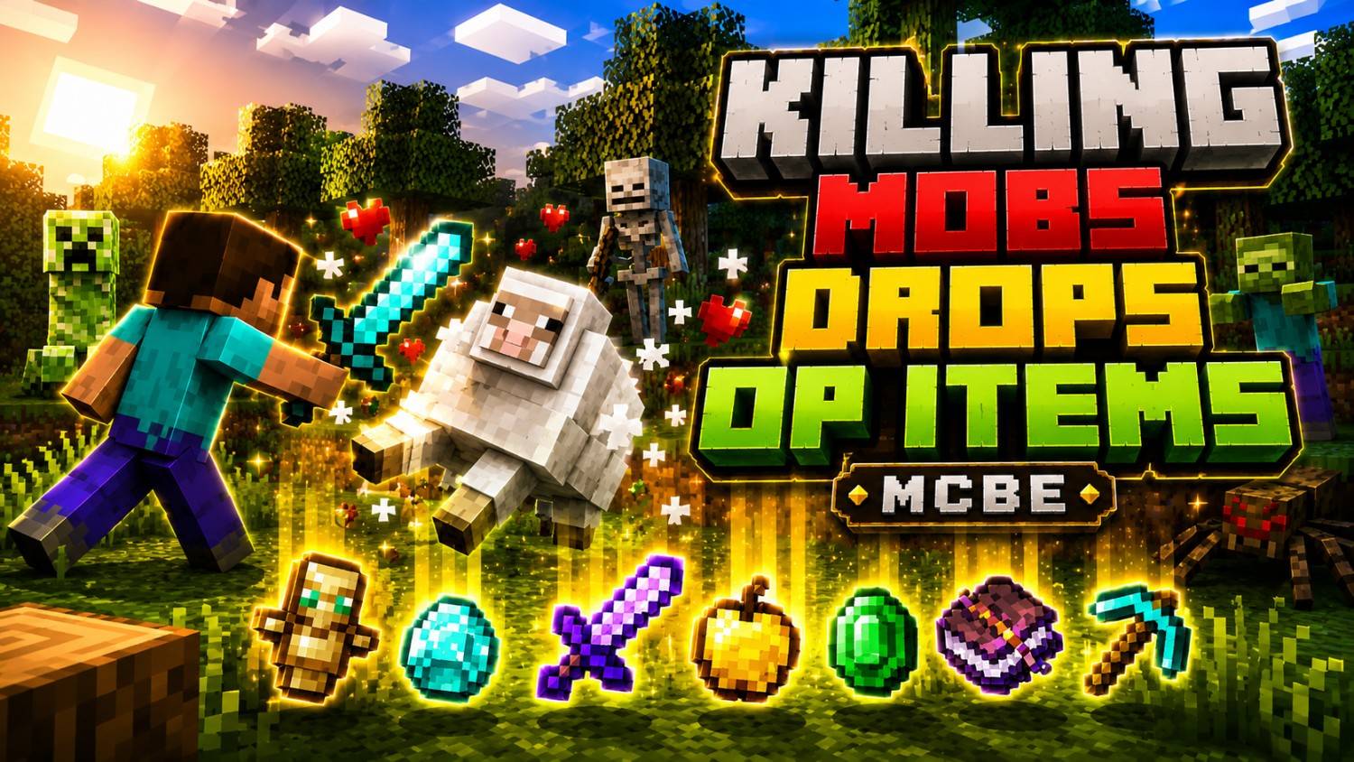 Killing Mobs Drops OP Items ( MCBE ) — screenshot 1