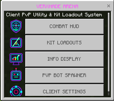 Verxhade Client Pvp/Spawn Bots Training Utility — screenshot 2