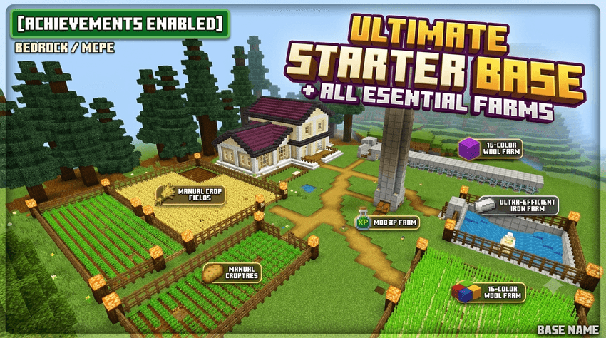 Day-0 Perfect Hardcore Starter Base & Auto Farms | Achievements ON — screenshot 1