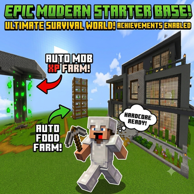 Dark Modern Survival Base + Auto Farms [Achievements Enabled]