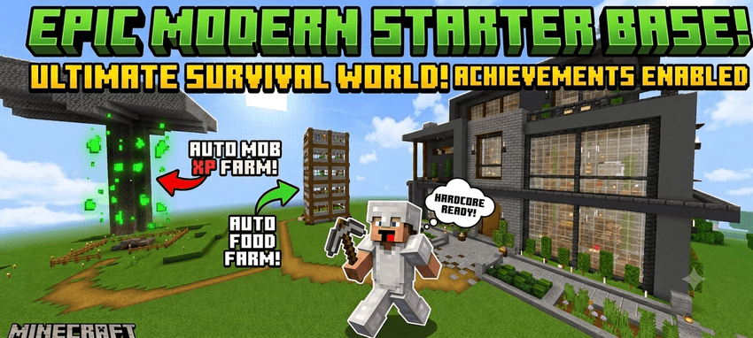 Dark Modern Survival Base + Auto Farms [Achievements Enabled] — screenshot 1