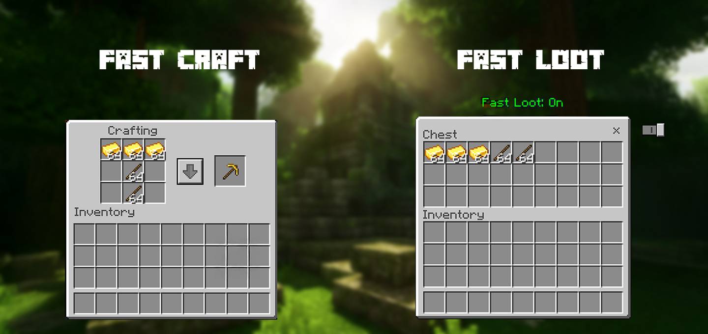 Fast Craft & Fast loot Texture pack | Quick Craft & Quick Loot! — screenshot 1