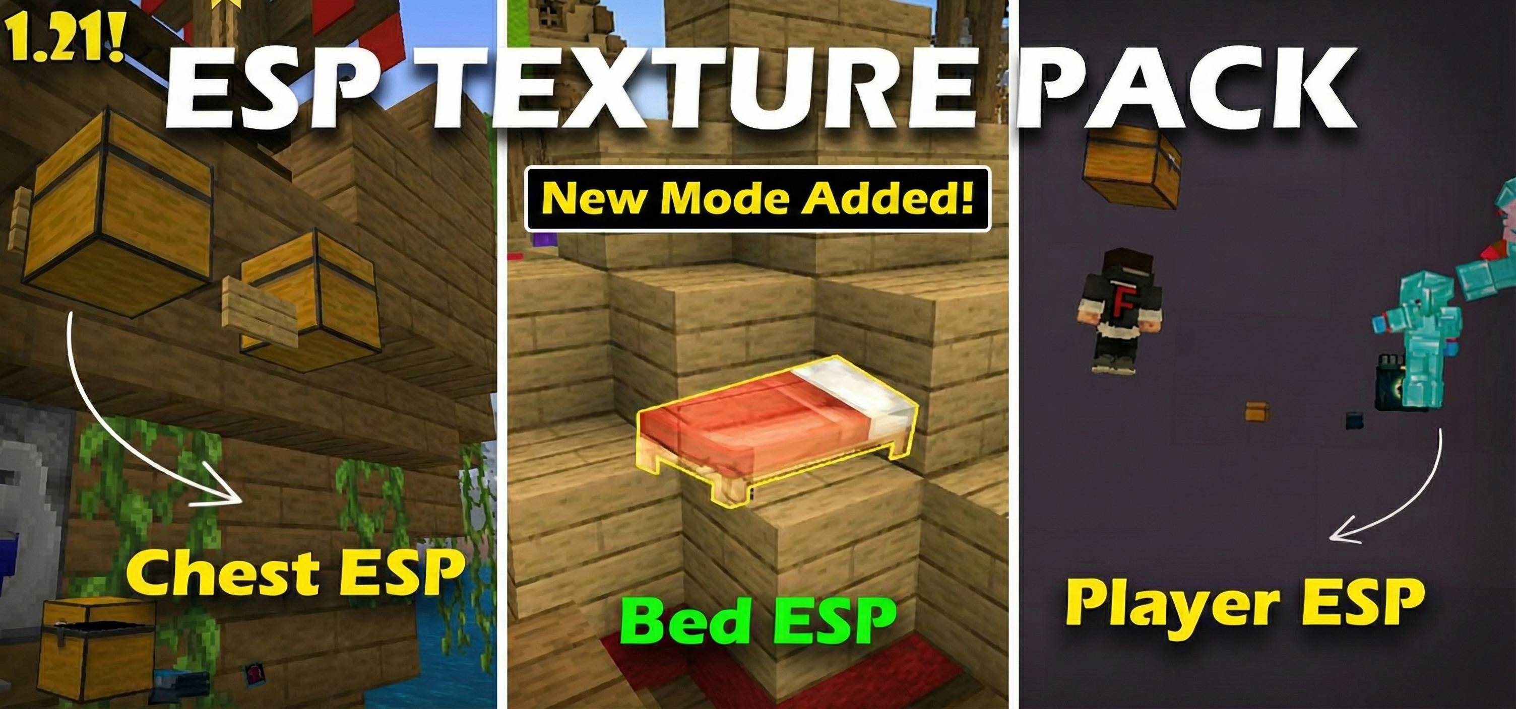 ESP Texture Pack | Chest esp, Mobs esp, Player esp, Beds esp, etc — screenshot 1