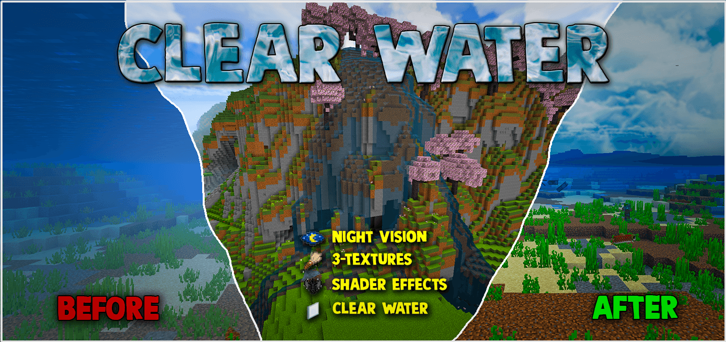 Clear Water Texture Pack | fancy + vibrant visuals modes! — screenshot 1