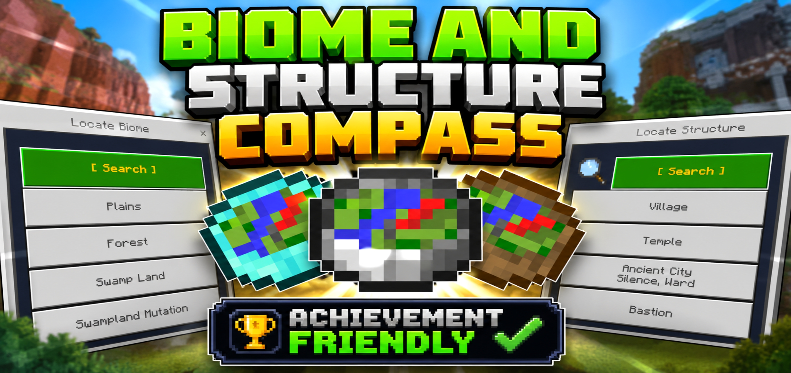 Biome and Structure Compass [Achivement Friendly] — screenshot 1