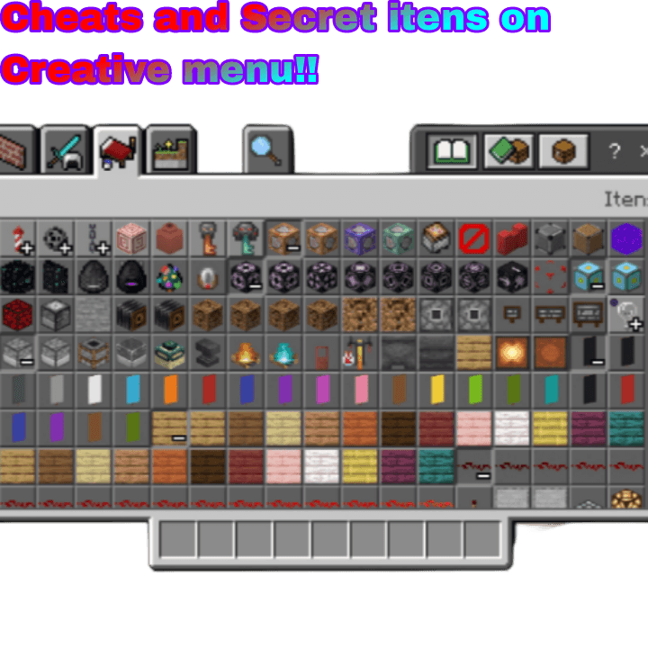 Cheats and secret items in the creative menu — screenshot 1