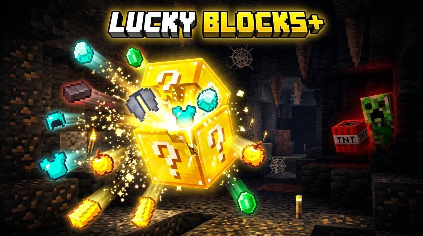 Lucky Blocks+ Addon: 35 Random Rewards — screenshot 1
