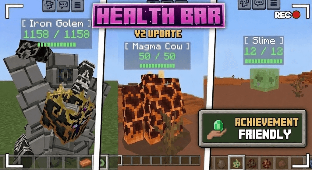 Health Bar addon works with all mobs — screenshot 1